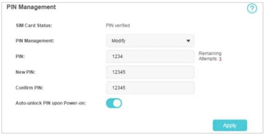 NETGEAR M7200 - - To enable Auto-unlock PIN upon Power-on: - 2
