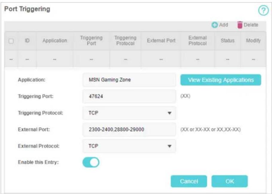 NETGEAR M7200 - Open Ports Dynamically by Port Triggering - 1