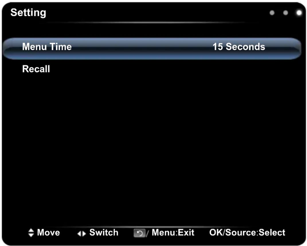 BENQ RP652H - Setting menu - 1