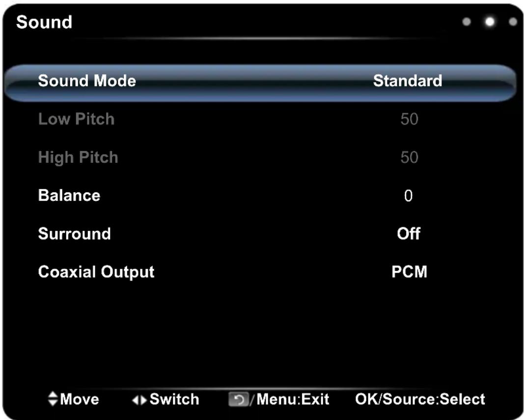 BENQ RP652H - Sound menu - 1