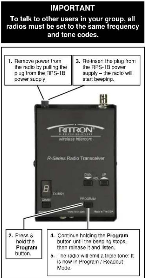 Ritron DoorCom RDC-447 - HOW TO READOUT CURRENT RADIO FREQUENCY & TONE CODES - 4