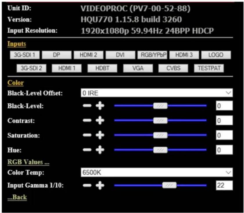 Calibre HQView630SV - Web page menu Orientation - 2
