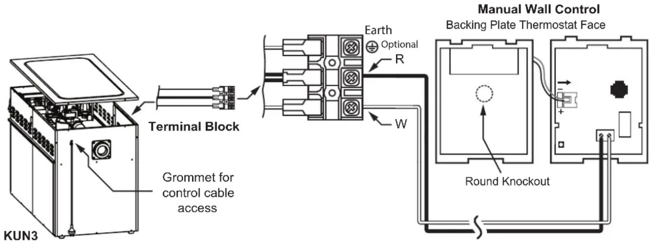 Kaden KEX315 - Wiring the Manual Wall Control to a KUN3 Heater - 2