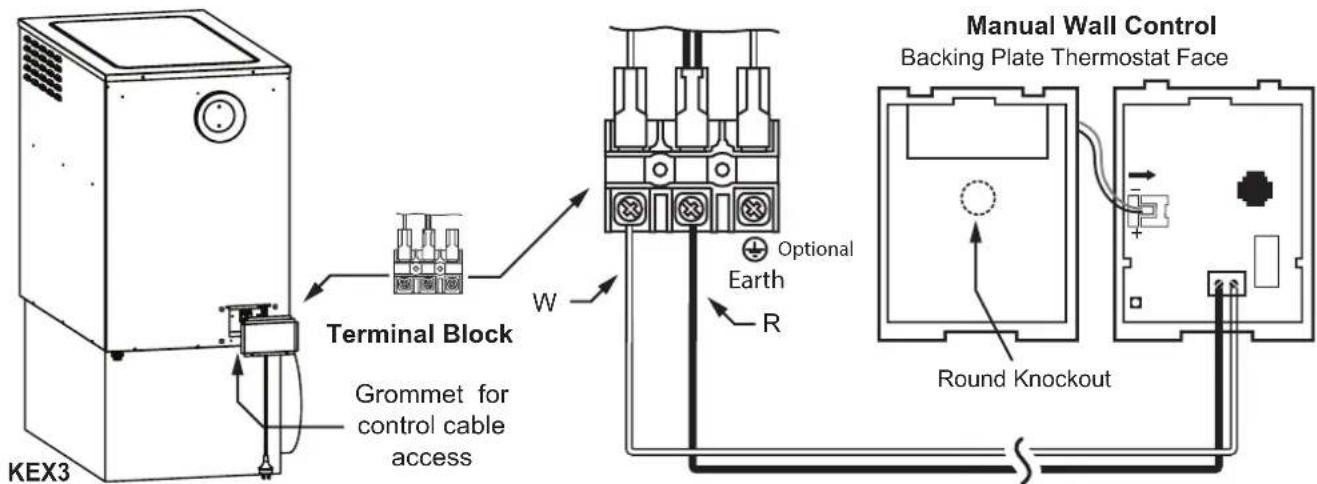 Kaden KEX315 - Wiring the Manual Wall Control to a KEX4 & KEX3 Heaters - 2