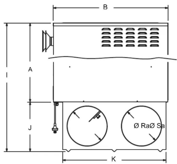 Kaden KEX315 - HEATER DIMENSIONS - 2