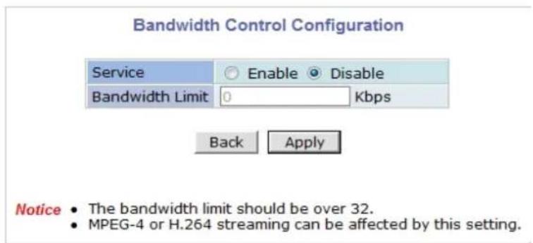 Vitek VTD-AR2D4FN - Bandwidth Control Configuration - 1