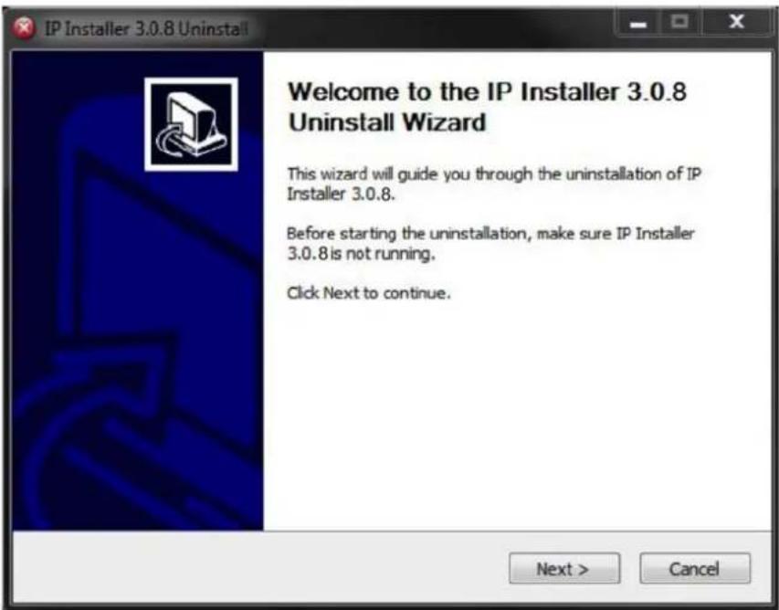 Vitek VTD-AR2D4FN - Uninstalling IP Installer - 3