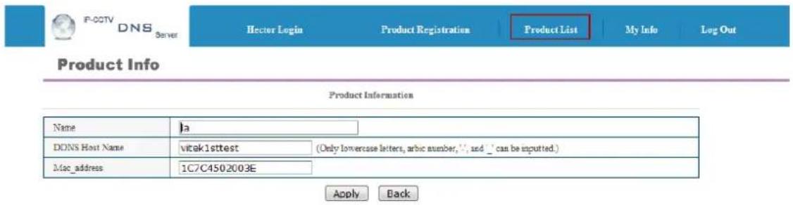 Vitek VTD-MV20VR210NP - IP-CCTVDNS Registration - 16