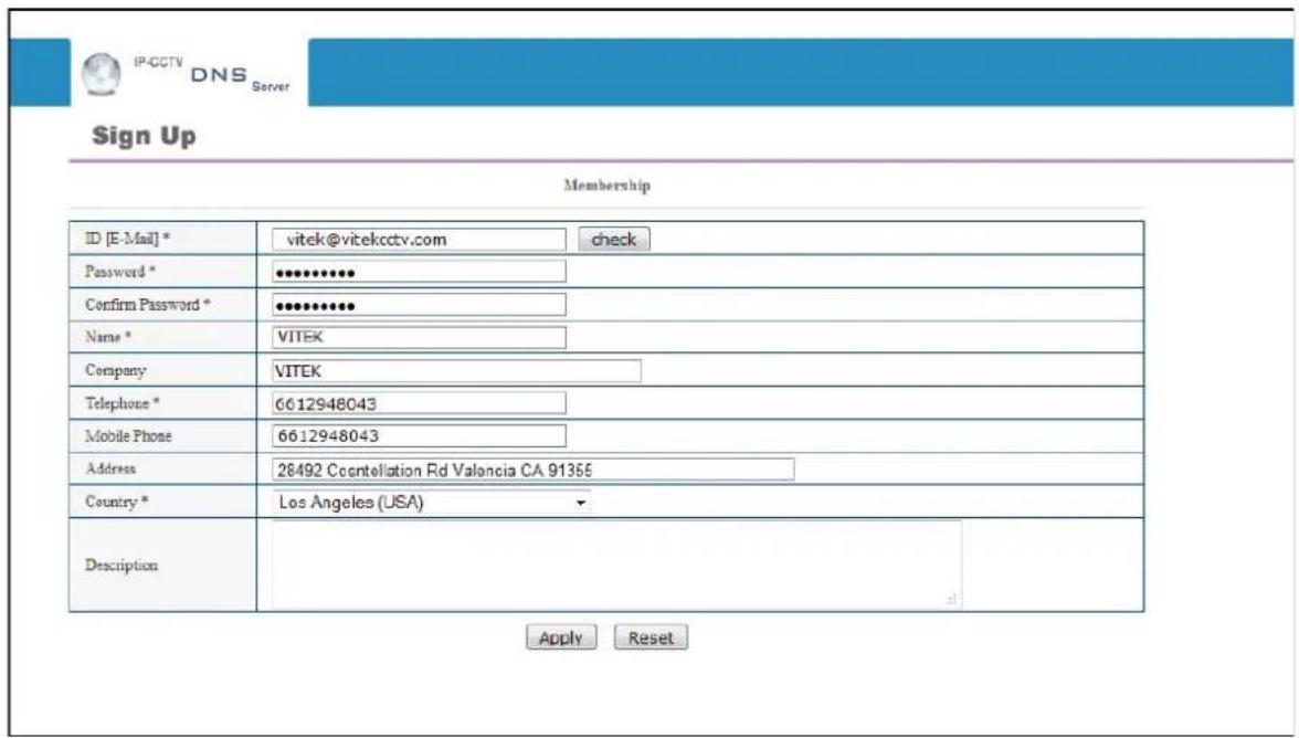 Vitek VTD-MV20VR210NP - IP-CCTVDNS Registration - 3