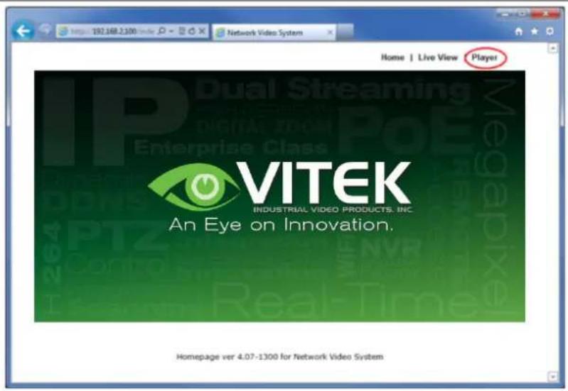 Vitek VT-IPSN16M - Configuring &amp; Viewing Player - 1