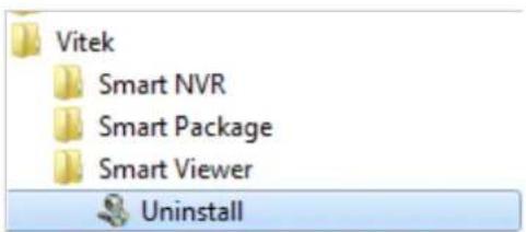 Vitek VT-IPSN16M - Uninstalling with Program Menu - 1