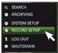 Vitek VT-SHE908A - To start the Record Setup menu - 2