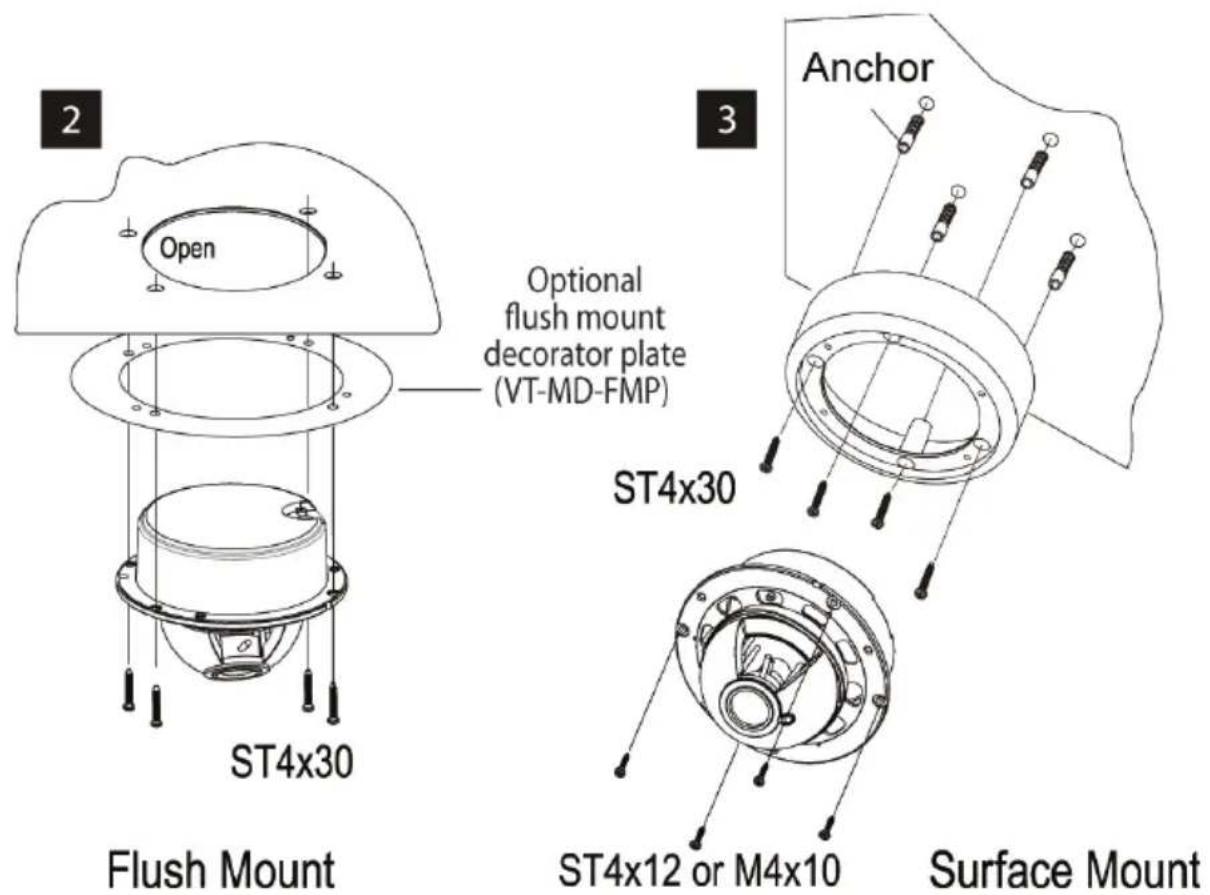 Vitek VTD-MS-DN - 3) Surface Mount Installation: - 1