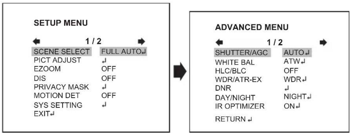 Vitek VTD-MS-DN - OSD menu Setup - 1