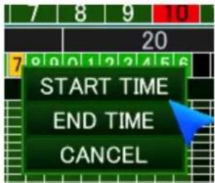START TIME END TIME CANCEL