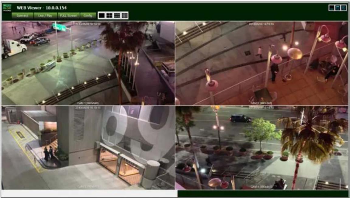 WEB Viewer - 10.0.0.154 Connect Live / Play FULL Screen CamAg 20130508 16:19:10 CAM 1 (RGB/640) 20130508 16:19:10 CAM 2 (RGB/640) 20130508 16:19:10 CAM 3 (RGB/640) CAM 4 (RGB/640)