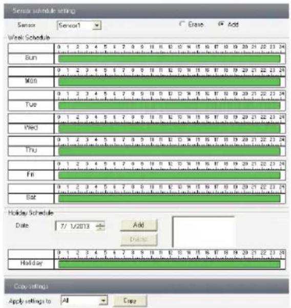 Vitek VTC-TNB48R4M2 - Alarm Input Schedule - 1
