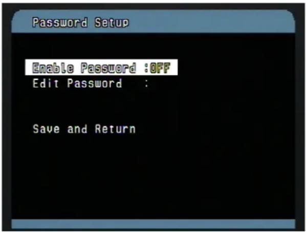 Vitek VT-PTZ18W - PASSWORD SETUP (MENU => Setup =>Password) - 1