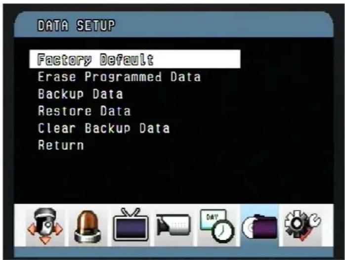 Vitek VT-PTZ18W - DATA SETUP (MENU => Data Setup) - 1