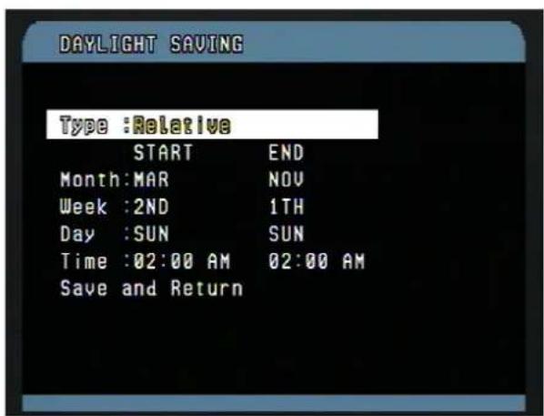 Vitek VT-PTZ18W - EDIT DAYLIGHT SAVINGS (MENU => Time & Date => Edit Daylight Savings) - 2