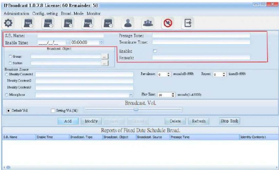 Portech IBS-20 - Schedule Date and Prelude/Ending Setting - 1