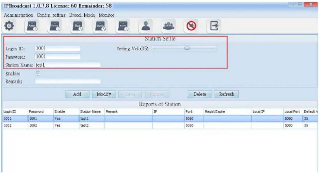 Portech IBS-20 - Information List of Broadcast Points - 1