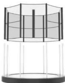 Akrobat Primus Flat 10ft - Placing the safety net poles and safety net\* - 7