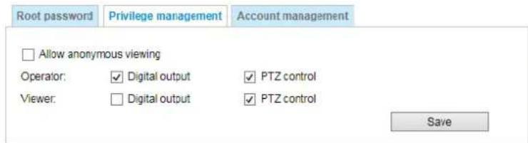 Vivotek CD8371-HNVF2 - Privilege Management - 1