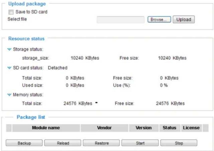 Vivotek CD8371-HNVF2 - Applications > Package management - a.k.a., VADP (VIVOTEK Application Development Platform) - 1