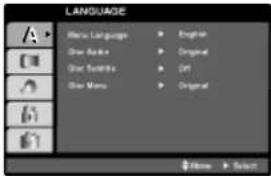 LANGUAGE Main Language • English One Orange • Original One Sunshine • Off One None • Original