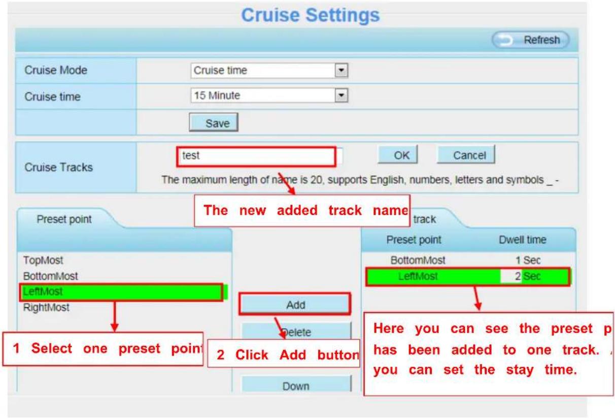 FOSCAM FI9831PW - How to do add cruise tracks? - 1