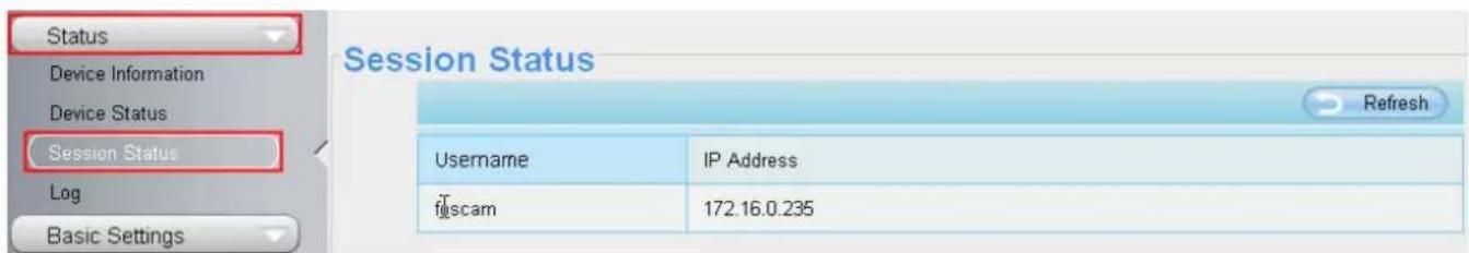 FOSCAM FI9831PW - Session status - 1