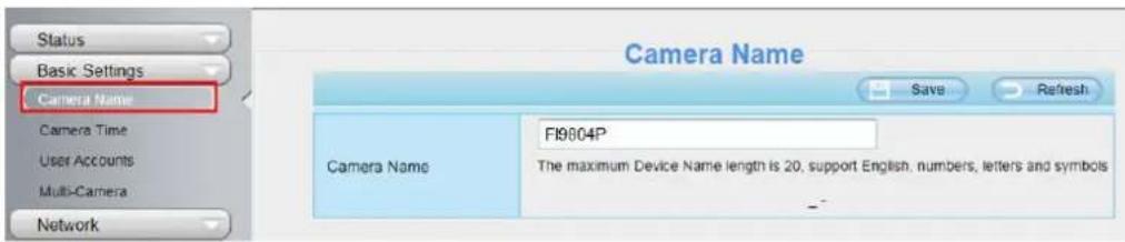 FOSCAM FI9804PS - Camera Name - 1