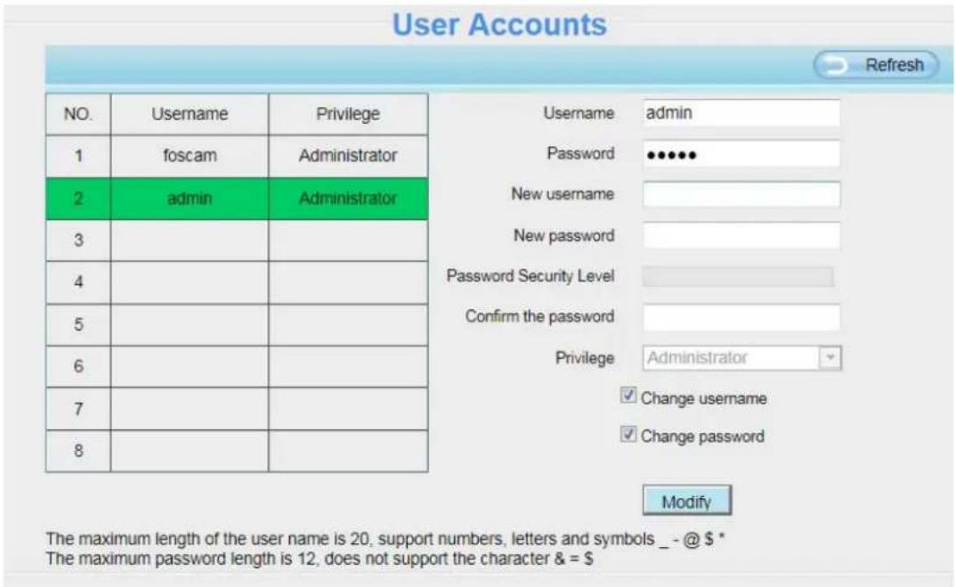 FOSCAM FI9804PS - How to change the password? - 1
