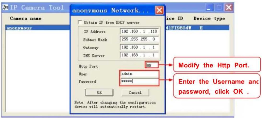 FOSCAM FI9804PS - 2) Change the default http no.88 to another one. - 2