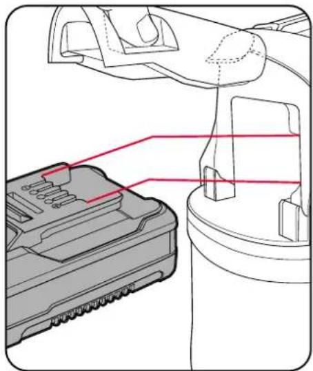 Ozito PXCWSS-258 - Installing a Battery Pack - 1