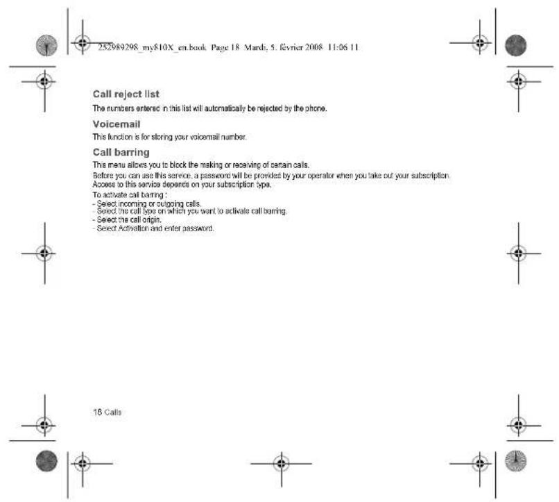 SAGEM my810X - Calls - 8