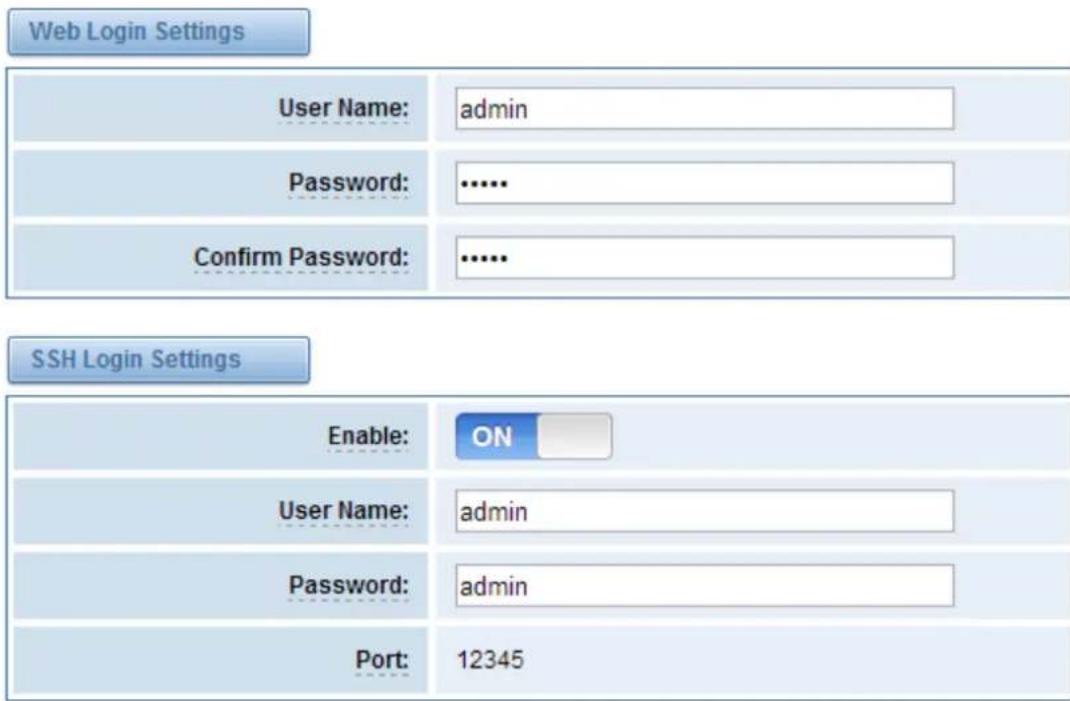OpenVox iAG880 - Login Settings - 1