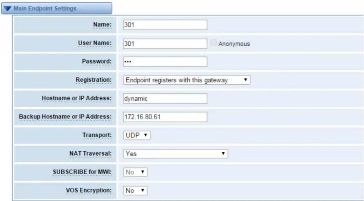 OpenVox iAG804 - Main Endpoint Settings - 2