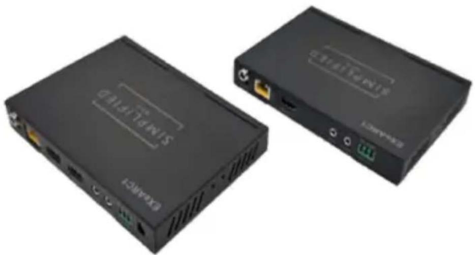 Two black wireless network devices with ports and connectors, one labeled 'SIMILITANIS' (no additional text or symbols visible)