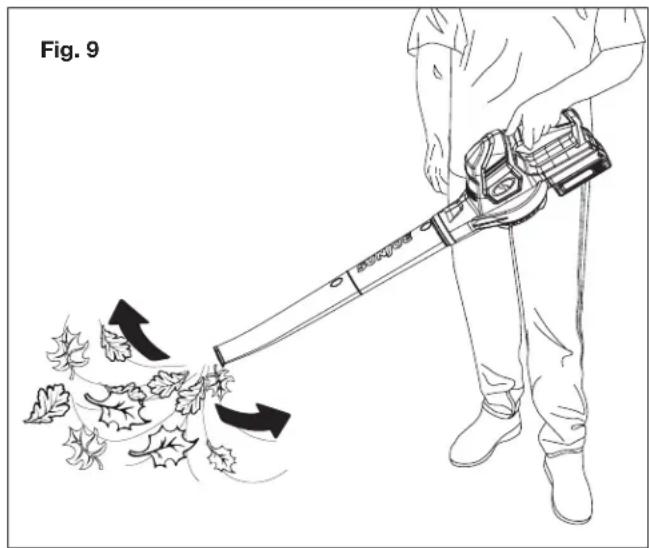 Sun Joe 20ViONLT-BLW-RM - Blowing Operation - 1