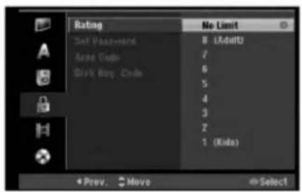 LG RH1657 - Lock (Parental Control) Settings - 1
