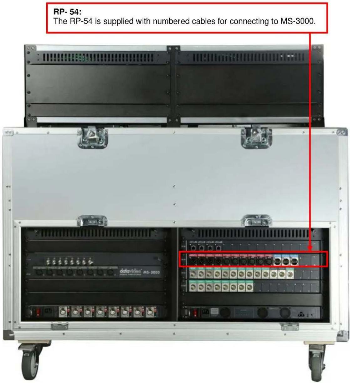 RP- 54: The RP-54 is supplied with numbered cables for connecting to MS-3000. data@red MS-3000