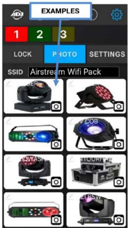 American DJ Airstream Wi-Fi Bar - Example of TEXT labels and PHOTOS for each power outlet button (A-H). (See below Right) - 3