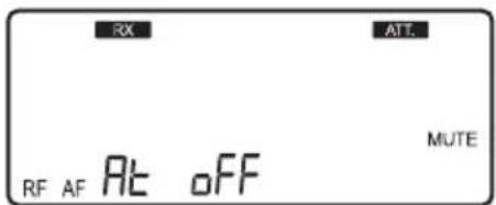 RX ATT. RF AF Alt off MUTE