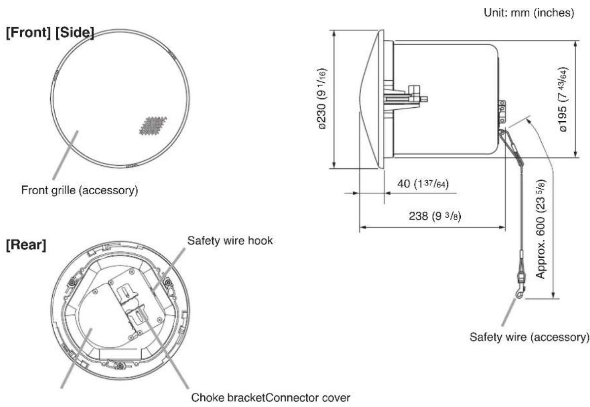 TOA F-122CU - NOMENCLATURE AND DIMENSIONS - 1