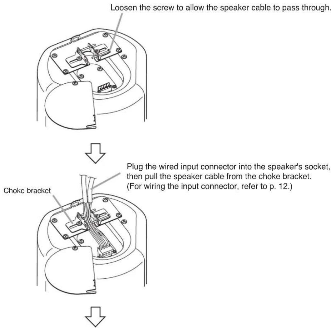 TOA F-122CU - Wiring with naked cables - 1