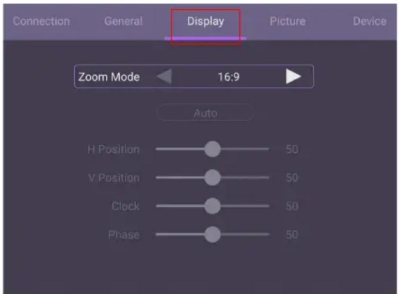 BENQ CS7501 - Display settings (other input source) - 1