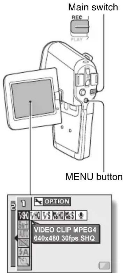 SANYO Xacti VPC-C6E - DISPLAYING THE SHOOTING SETTING SCREENS - 1