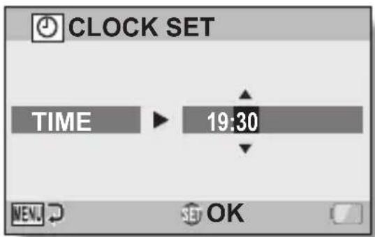 CLOCK SET TIME 19:30 OK